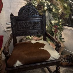 Antique Carved Wooden Chair 