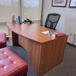 Solid Wood Desk With Locked Drawers