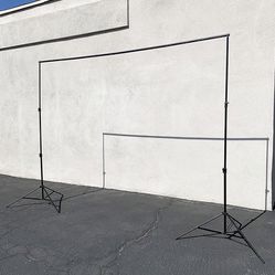 Brand New $35 Heavy-Duty Backdrop Stand Adjustable 10ft Wide X 8.5ft Tall with Clips and Carry Bag 