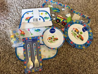 Kids Construction Themed Plates/Dinnerware