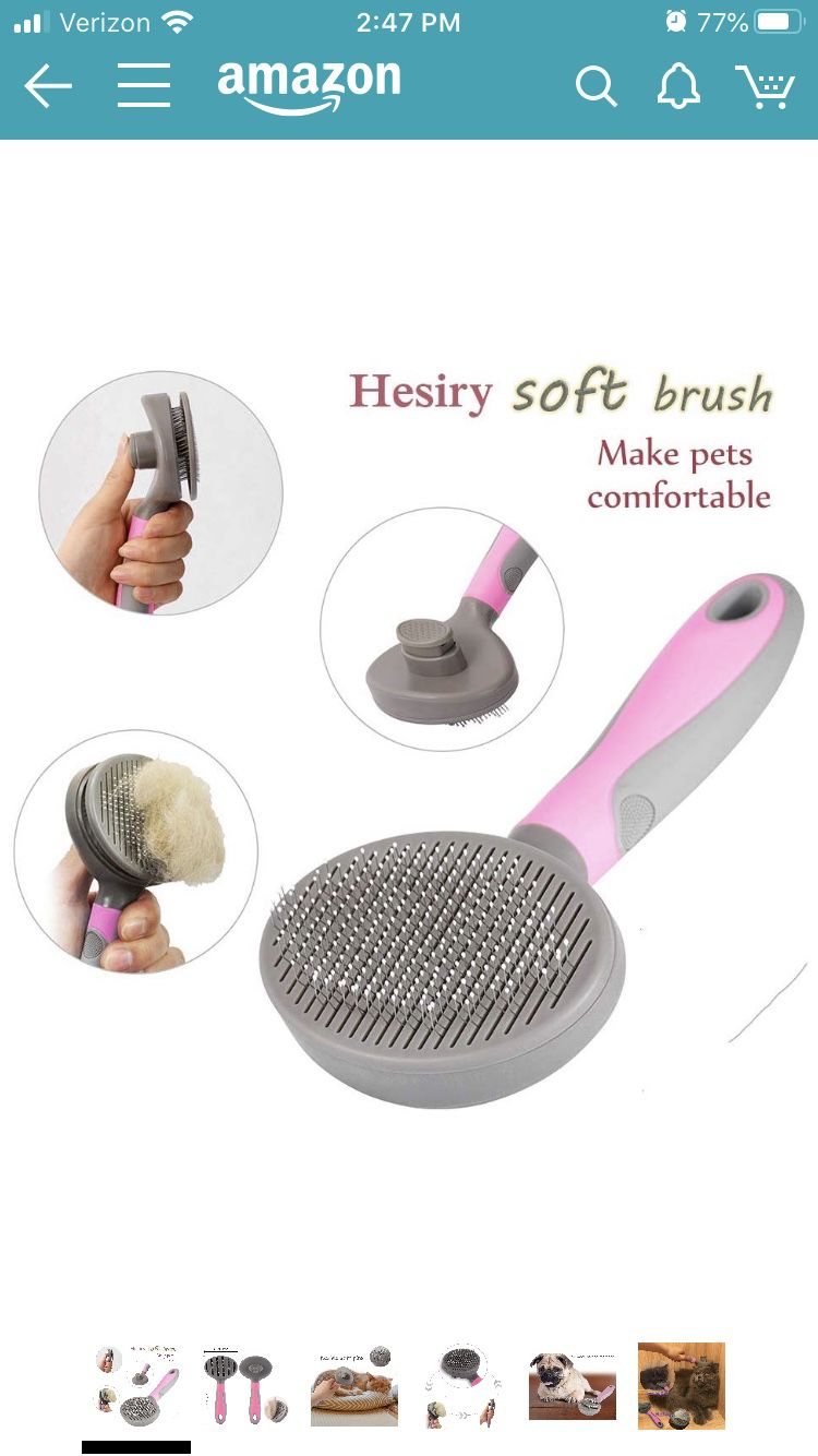 Pet Hair Brush Push Button Cleaning