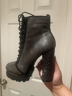 Glitter combat boots size 7