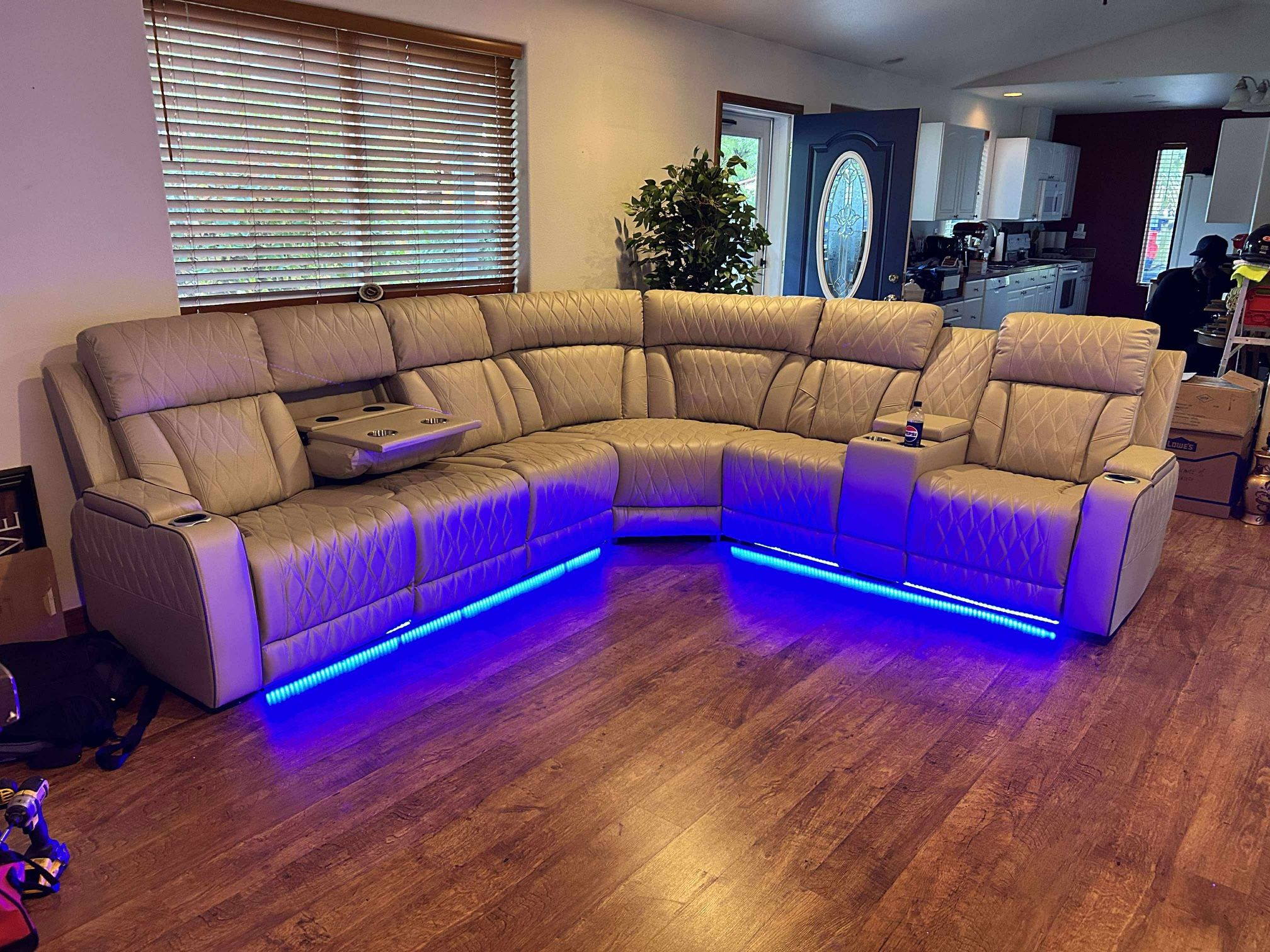 New Beige Power Reclining Couch