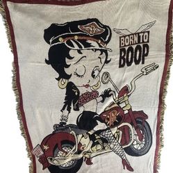 Betty Boop, Vintage Born To Boop Woven Blanket