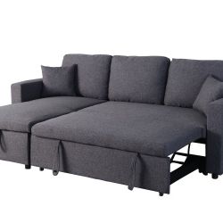 2 Colors Sectional Sofa with Pull Out Bed 