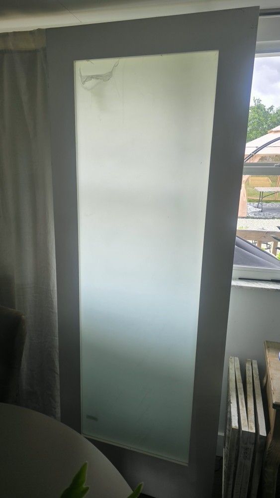 eightdoors
30 in. x 80 in. x 1-3/8 in. 1-Lite Solid Core Frosted Glass Shaker White Primed Wood Interior Door Slab