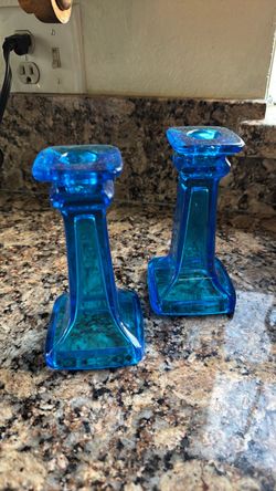 Candle Holders Blue