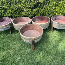 Wine Barrel Succulent planters