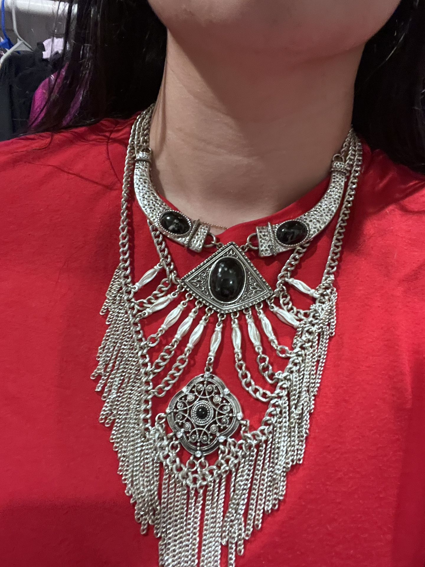 Afghan Necklace Boho Choker Statement