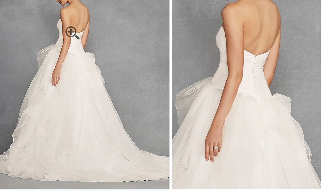 Vera Wang White Strapless Tulle Ballgown VW 351339 Size 4