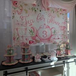 Tea for Three 3rd Birthday Party Decorations