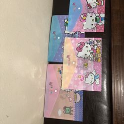 Plastic Hello Kitty Folders 4pk