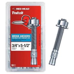 Wedge Anchors, Red Head 3/4 in. x 5-1/2 in. Wedge Anchor 9 CT