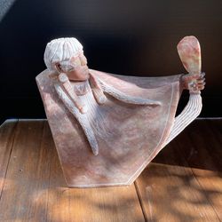 Marble Sculpture Of Native American By Alvin Marshall