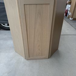Hampton Bay Sinclair 24 in. W x 12 in. D x 36 in. H Assembled Diagonal Corner Wall Kitchen Cabinet in Shaker Light Oak