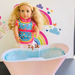 OUR GENERATION DOLL - $15 / OUR GENERATION BATH TUB WITH SOUNDS $15