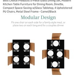 5-Piece Glass Dining Set