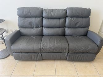 Gray Leather Couch / Recliner