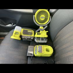 Ryobi Camping ⛺️ Kit All New Whit Extra High Performance Battery Look At Last Pic 