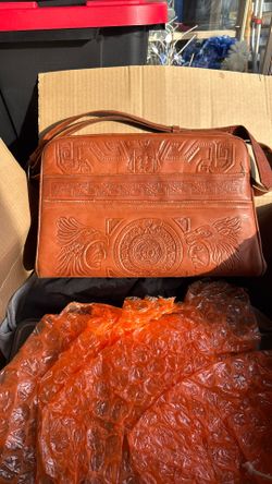 Real Leather Hand Carved Purse