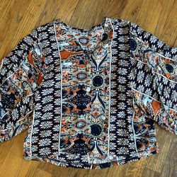 Shein multicoloured paisley print blouse size small