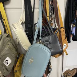Baby blue Coach Camera Bag