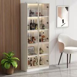 White Wood Display Cabinet 