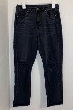 American Eagle Women's Size 8 Dark Washed Distressed Mom Jeans Denim Pants