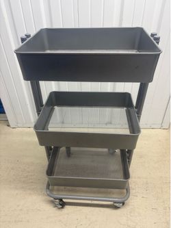 Rolling metal cart
