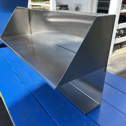 Custom, one of a kind, stainless steel kitchen shelves 