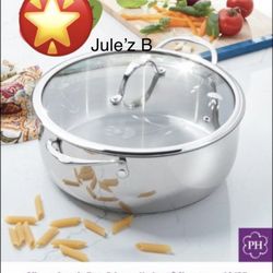 Princess House.  Olla De 7 Qts De Acero Inoxidable Nueva En Su Caja 