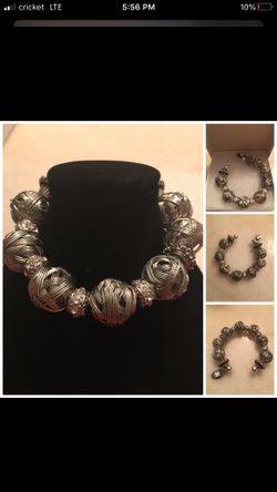 Beautiful Unique Charm Bracelet- Silver