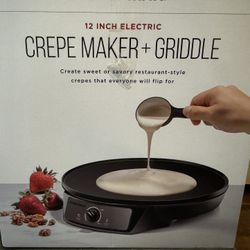 Chefman 12” Electric Crepe Maker + Griddle- Brand New 