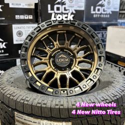 Set Of Wheels And Tires For Jeeps 5x127 New Nitto All Terrain Tires 285/70/17