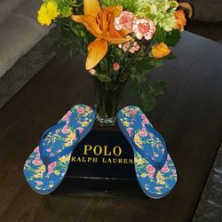 New Polo Ralph Lauren Borolla Wedge Flip Flop