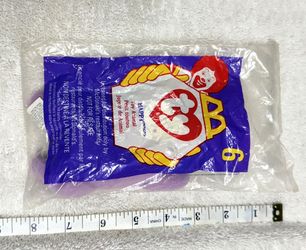 1998 McDonald's Ty Teenie Beanie Happy the Hippo #9 - Sealed in Bag