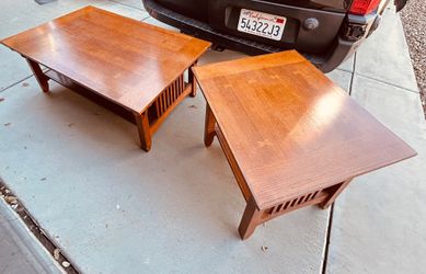 Mission style, coffee table, and end table