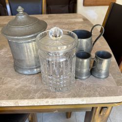 Antique Pewter Dish Set