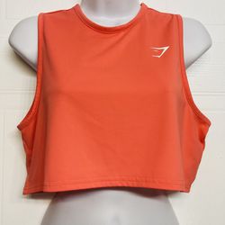 Gymshark Training Crop Tank Boxy Fit Active Muscle Shirt Womens Size XS Orange