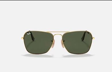 Ray Ban RB3136 Caravan 58mm.Unisex Sunglasses Gold & G-15 Green Lens With Case