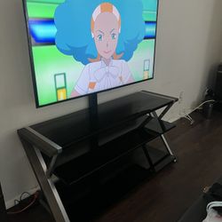 Samsung 50in Tv With Glass Stand Table 