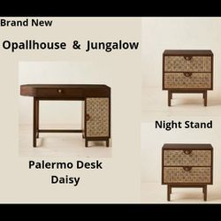 Brand New  Opallhouse Designed Jungalow ( Set Of 3)   Palermo Daisy 2 Night Stands And 1 Writing Desk 