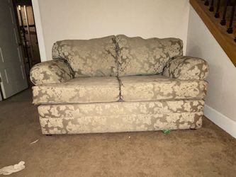 Cream sofa and love seat