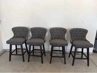 Set of 4 upholstered barstools