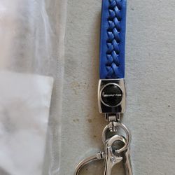 Leather car keychain For Mercedes AMG, Blue
