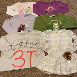 Winter/fall Toddler Girl Clothes, Long Sleeve, Pjs  Shirts Size 3T