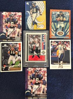 Ryan Leaf San Diego Chargers 7-Card Lot – Upper Deck Rookie Class + 1990s Cards