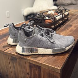 Adidas Nmd R1 Shoes Gray White Silver Women's