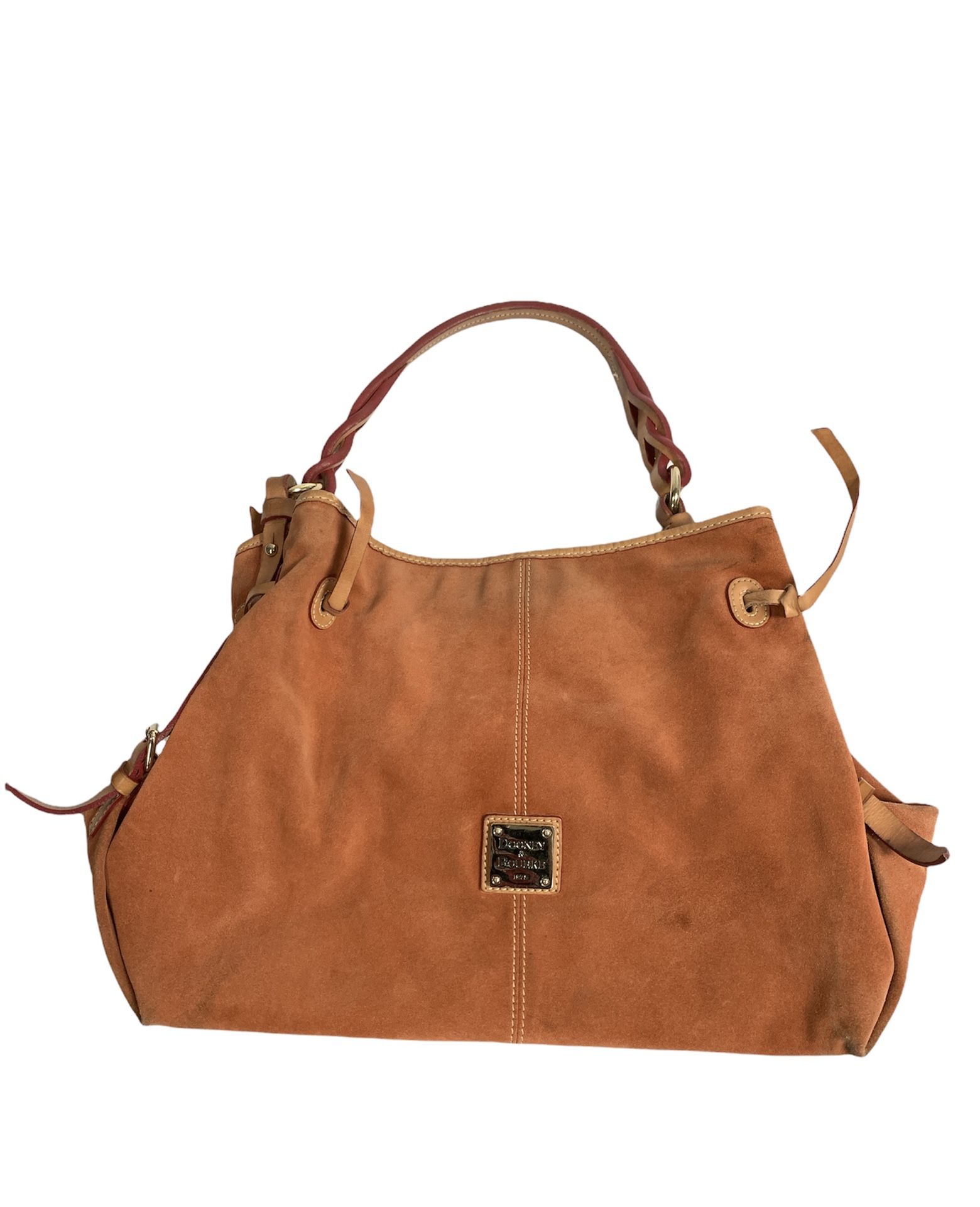 Dooney & Bourke ~ Orange Suede Medium Sac With Twisted Strap ~ Hobo/Shoulder Bag