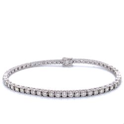 1.89 TCW Round Diamonds Tennis Bracelet In Solid 14k White Gold Size 7"